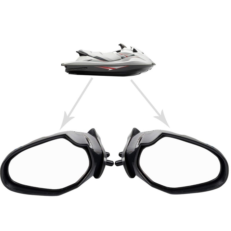 RANSOTO (Pair) Side Mirror Compatible with Yamaha WaveRunner VX110 VX Deluxe, VX Sport, VX Cruiser 2005-2009, Jet Ski Rear View Mirror Set Replacement, Driver & Passenger Side (Left & Right) - Image 1